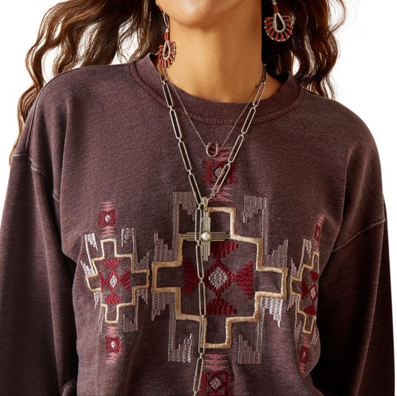 Ariat Women's Larson Embroidered Sweatshirt, Large - Picture 2 of 11